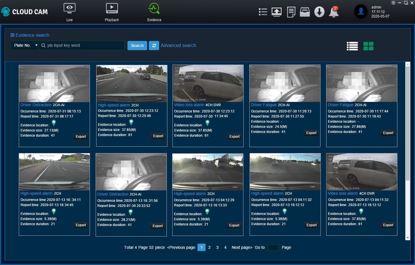CloudCam Evidence Centre Application